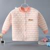Cardigan Estilo Tricô Quente de Três Camadas para Bebê Outono e Inverno, Peça Única Acolchoada de Algodão Roupas de Outono para Crianças Maiores, Pijama Espesso de Algodão Colorido Atacado
