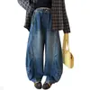 Jeans de Pierna Ancha con Bolsillos Cargo de Moda para Niñas Otoño 2026 Nuevos Pantalones Curvos Plisados Trendy de Otoño para Niños