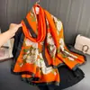 Nova Moda Estilo Primavera e Verão 2025 Lenço Longo de Seda Elegante Lenço Longo de Cetim Lijing para Mãe Leve Versátil para Viagem
