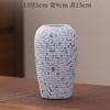 Jarrón de flores de gran diámetro, de cerámica simple, hidropónico, con adornos, estilo vintage, para casa de familia, estilo chino, sencillo.