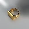 Anillo Abierto Geométrico Cuadrado Redondo Brillante de Combinación Moda Europea y Americana para Hombres y Mujeres Anillo Personalizado para Dedo Índice Suministro Transfronterizo