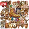 Compra directa transfronteriza de 50 pegatinas creativas estilo estampado de leopardo para decoración personalizada moderna de cuadernos, fundas de teléfono y equipaje