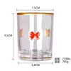 Caneca de Vidro Personalizada pelo Fabricante com Letras Arco-Íris, Caneca de Água Decorativa Metálica 3D com Borda Dourada, Copo de Suco