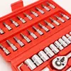 Herramientas de Vasos Seleccionadas Cuidadosamente, Juego de Herramientas Combinadas de 46 Piezas, Herramientas para Ferretería, Juego de Herramientas para Reparación de Automóviles, Llave de Carraca, Puntas