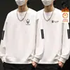 Envio RápidoMoletom Masculino Gola Redonda com Forro de Fleece, Novo Outono/Inverno Caimento Solto Manga Longa Pulôver, Camisa Base Casual da Moda