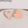 Doce simples all-match colorido transparente coração amor resina remendo celular concha brincos femininos jóias acessórios DIY