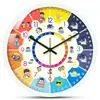 Reloj de Pared para Aula de Jardín de Infancia Reloj de Trabajo y Descanso para Estudiantes de Primaria en Casa Reloj de Pared de Cuarzo Reloj de Dibujos Animados para Niños Reloj de Reconocimiento para Educación Temprana