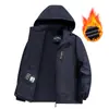 Tejido Impermeable y Cortavientos Transfronterizo para Comercio Exterior Más Terciopelo y Chaqueta Interior Engrosada Ropa Superior para Hombre Más Terciopelo Chaqueta de Exterior para Hombre