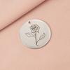 Pingente Rosa Simples Personalizado 30mm Flor de Aniversário Flor de Aniversário Colar Pingente Presente de Casal