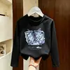 Camiseta de Manga Larga para Niños 2026 Otoño Nuevo Estilo para Niños Medianos y Mayores Manga Larga Algodón Puro Estampado de Dibujos Animados Prenda Básica Infantil