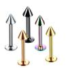 Brincos de Titânio F136 Espinhos de Diabo para Orelha Studs de Osso da Orelha Studs Espirais Externos Studs para Lábio com Fundo Plano Studs para Covinha Joias para Piercing Atacado