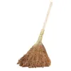 Escoba de sorgo con mango de madera escoba de saneamiento manual a la antigua cerdas engrosadas escoba para patio exterior limpieza duradera para el hogar