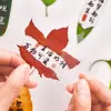 Marcadores de página estilo chinês em formato de folha, pequenos presentes para recompensas de estudantes, marcadores de página criativos com texto inspirador, marcadores de página com nervuras de folha
