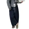 Pantalones de Pierna Ancha Estilo Japonés Perezoso de Nueve Puntos Otoño Nuevo Talla Grande Holgados Adelgazantes Gris Deportivos Casuales Pantalones de Chándal
