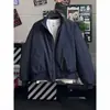 Jaqueta Retrô Americana de Gola Alta para Primavera e Outono Cor Sólida Várias Cores Disponíveis Tecido Crocante Roupa Casual Diária Masculina Top Versátil