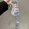 Pingente de cachorrinho com cordão de bola colorida se transforma instantaneamente em uma capa compatible com iPhone 17 Pro Max com tema céu estrelado de dopamina para iPhone 16