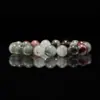 Pulsera con acabado de piedra natural 5A transfronteriza de comercio exterior Pulsera de cuentas redondas de piedra de sangre africana 8 10 mm pulsera para hombre y mujer