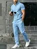 2026 Novo Estilo Americano Outdoor Praia Casual Caimento Solto Versátil High Street Casual Camisa Polo e Calça