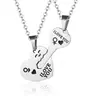 Pareja amigas amor llaves un par de acero inoxidable se puede personalizar grabado collar para hombre y mujer joyería collar al por mayor
