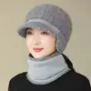 Gorro de Invierno para Madre de Mujeres de Mediana Edad y Mayores Protección contra el Frío Gorro Cálido para Protección de Orejas Abuela Señora Mayor Gorro de Lana Tejido con Felpa