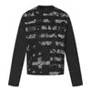 Camiseta informal de manga larga con estampado de rayas único y creativo para hombre, camiseta INS ajustada de cuello redondo a la moda hip-hop para primavera y otoño