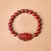 Pulseiras de Sândalo Sangue Novo Atacado, Pulseiras de Contas Budistas de Sândalo Vermelho Folha Pequena, Acessórios Pulseiras de Contas de Oração Estilo Masculino Material Antigo