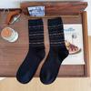 Calcetines de Algodón para Mujer Fairisland Love Estilo Barroco para las Cuatro Estaciones Sin Costuras Retro Estilo Coreano Ins Lazo Calcetines Apilados
