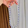 Collar de cadena para clavícula de diseño de lapislázuli natural de alta calidad y cristal blanco, estilo Ins vintage
