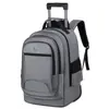 Mochila de ombro duplo em tecido Oxford para homens e mulheres, mochila de negócios para computador, com rodinhas, para estudantes do ensino médio, bolsa escolar de viagem, alças de ombro com amortecimento a ar