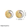 Estilo Ins de Celebridad de Internet Europeo y Americano Pendientes Asimétricos Cóncavos y Convexos de Acero Inoxidable Color Oro de 18K Pendientes Personalizados de Moda Tendencia