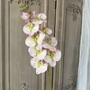 Orquídea Borboleta Artificial de Filme com 9 Cabeças e Textura Impressa em 3D, Orquídea Falsa para Arranjos Florais de Casamento, Flor para Decoração de Casa