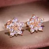 Pendientes de copo de nieve de estrella de cinco puntas versión coreana femenina pendientes de copo de nieve de Navidad totalmente de diamantes joyería de oído de plata al por mayor en stock