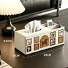 Caixa de Lenços de Couro de Alta Qualidade Estilo Vintage Retro Francês, Caixa Organizadora de Controles Remotos para Mesa de Centro da Sala de Estar, Porta Papel Higiênico de Luxo Leve
