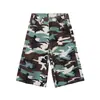 Nuevos Shorts de Mezclilla Rectos de Tres Cuartos Lavados Vintage Desgastados de Ajuste Holgado para Hombre, Verano 2026, Ajuste Holgado, Azul Oscuro de Moda