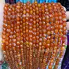 8mm Contas Redondas Facetadas de Pedra Natural Calcedônia Colorida Pedra Olho de Tigre Cristal Rosa Contas Artesanais Pulseira DIY Colar Pingente