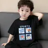 Camiseta Casual y Versátil con Estilo de Manga Corta para Niño Pequeño, Camiseta de Manga Corta para Niño, Ropa de Verano, Top Transpirable Estampado de Algodón Puro