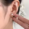 Brincos de Argola de Prata S925 com Zircônia e Pérola, Suaves e Versáteis, para Mulheres, Brincos de Luxo Leve de Alta Qualidade, Acessórios de Orelha de Temperamento Únicos e Bonitos