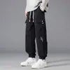 Comércio Exterior Outono e Inverno Nova Moda Calça de Ferramentas Solta Versátil Masculina Casual à Prova de Vento Quente