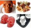 Molde de silicona para cubitos de hielo de verano con forma de calavera de 4 piezas, molde de silicona para Halloween