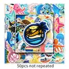 50 Pegatina Decorativa Personalizada de Dibujos Animados del Océano para Bloc de Notas, Portátil, Equipaje, Nevera, Impermeable Estilo INS