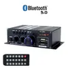 AK380 Mini Amplificador de Potencia Pequeño Hogar Coche Ranura para Tarjeta Multifunción Amplificador de Potencia Bluetooth 12V