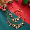 Joyas Navideñas Transfronterizas Europeas y Americanas Moda Femenina Árbol de Navidad Viejo Hombre Campana Colorida Colgante Collar Pulsera