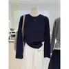 Camiseta de manga corta para mujer, estilo nuevo 2026, con cuello redondo, moderna, versátil, elegante y adelgazante, hecha de algodón 100% acanalado, perfecta para otoño