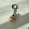 Árbol de Navidad de Cristal Cuerda para Teléfono Móvil Llavero Cadena para Colgar en Bolsos Colgante Pequeño Colgante Decoración Colgante Bolsa Dulcera Regalo de Vacaciones
