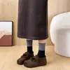 Outono/Inverno 2026 Novos Sapatos Mary Jane Birkenstock de Pelúcia Retrô Femininos Planos com Velcro Pelo Sapatos Individuais 8317-16
