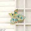 Presilha de Borboleta Colorida Retro com Garra de Ouro Antigo Estilo Coreano Totalmente Cravejada Ferramenta Versátil para Coque de Cabelo Presilha de Cabelo para Mulheres Acessório de Cabelo Versátil para o Dia a Dia