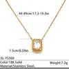 Collar Transfronterizo de Acero de Titanio y Circonita, Cadena para Clavícula de Lujo Ligero Nicho de Gama Alta, Joyería de Cadena para Clavícula de Acero Inoxidable Chapado en Oro de 18K