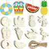 Amazon Transfronterizo Huevo de Pascua Piezas de Madera Hechas a Mano DIY Fiesta de Pintura Decoraciones Artesanías de Madera Colgantes