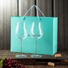 Lujo Ligero Tallo Rojo Copa de Vino Borgoña Copa de Vino Tulipán Cáliz de Panza Grande Juego de Caja de Regalo con Artesanía de Seda