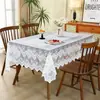 Toalha de Mesa Renda Capa de Sofá com Toque de Luxo Leve, Capa Antiderrapante para Encosto de Sofá Off-White, Toalha de Mesa Atmosfera Retro para Fotografia
